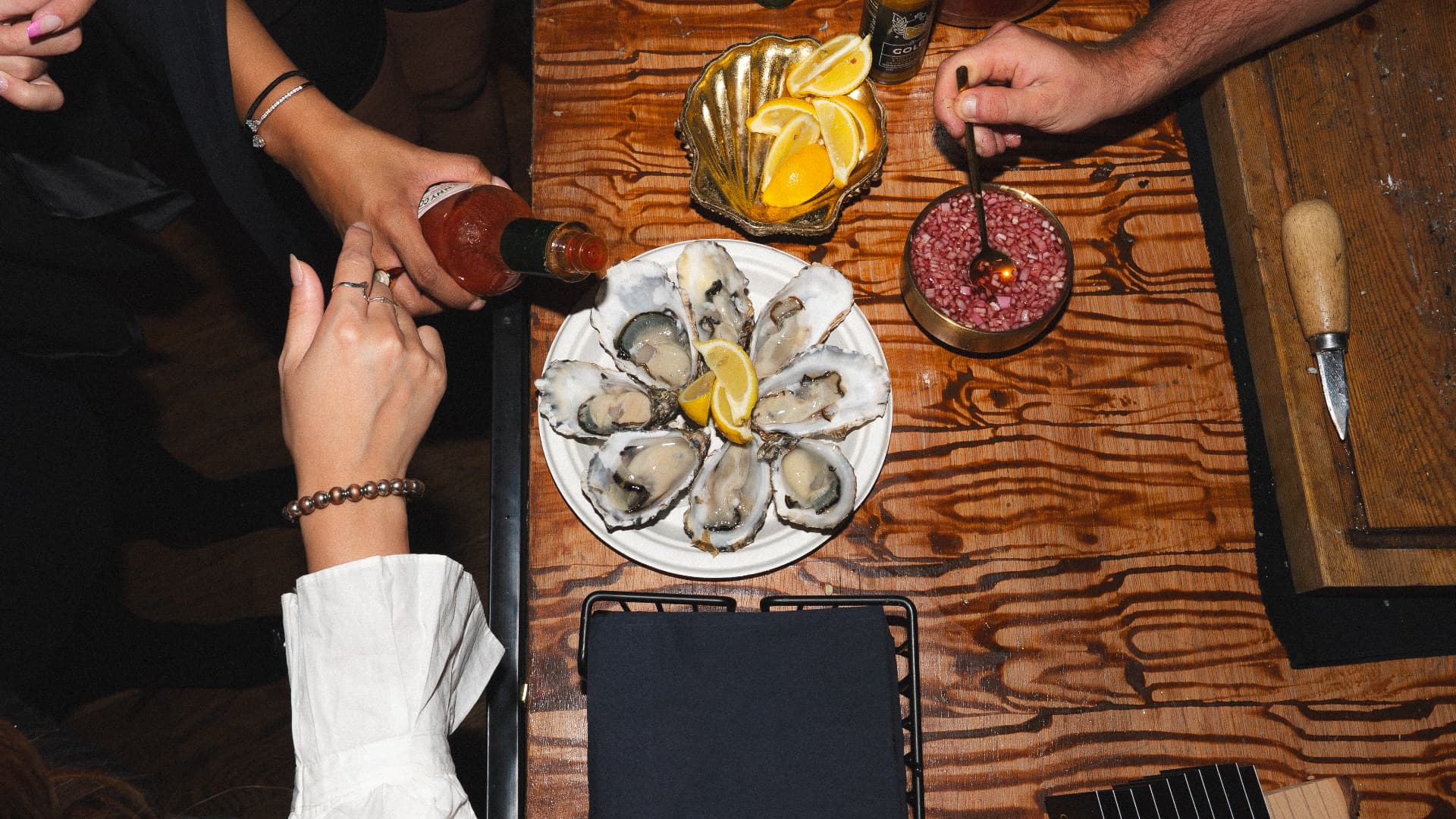 Fresh oysters on the table at Federico's Oyster event