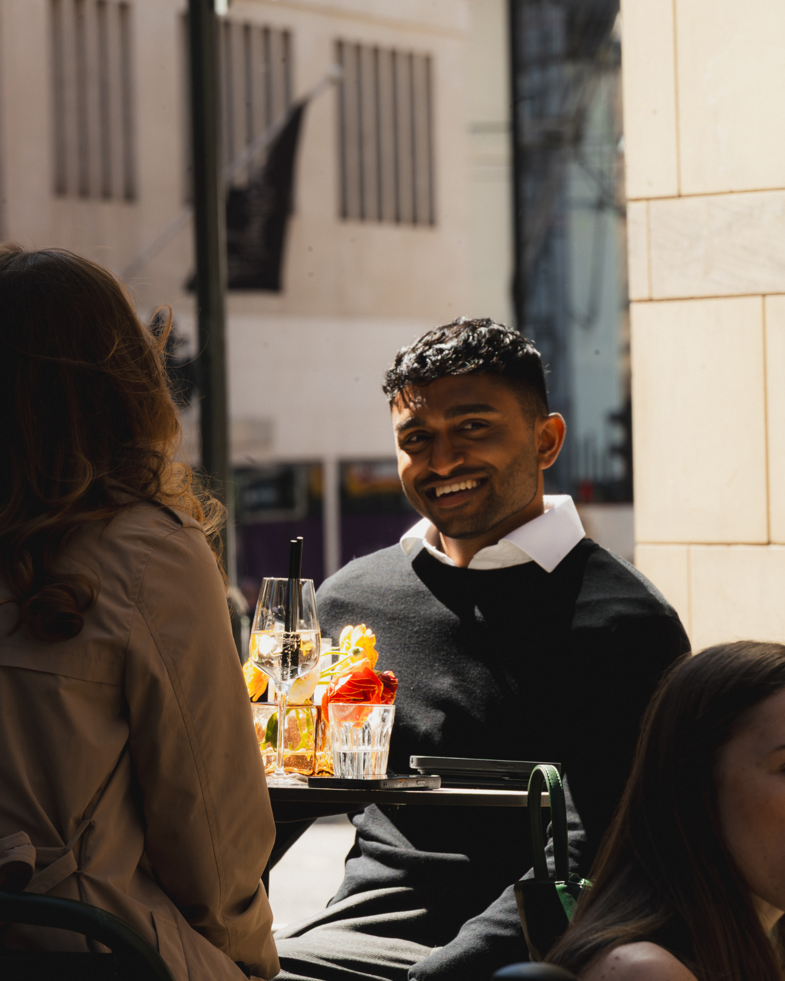 Federico waiter serving drinks on the terrace